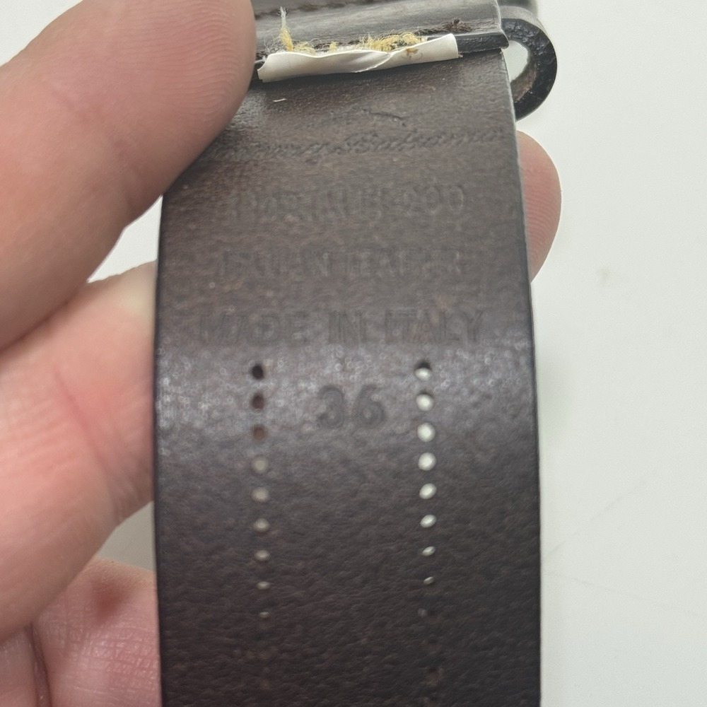 Tommy Bahama Leather Belt Men's Size 36 Italy 1102TM14-200 44" Long Brown Silver - Picture 8 of 8